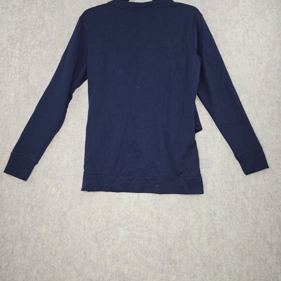 Old Navy Active Navy Blue Asymmetrical Long Sleeve Top Womens Small Cotton Blend - Picture 2 of 5
